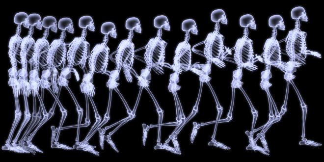 A time-lapse x-ray of a human in motion